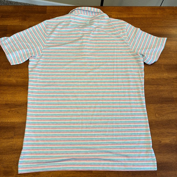 Johnnie-O Men's Top Shelf Striped Polo Shirt - Blue, Pink, White - Picture 7 of 9